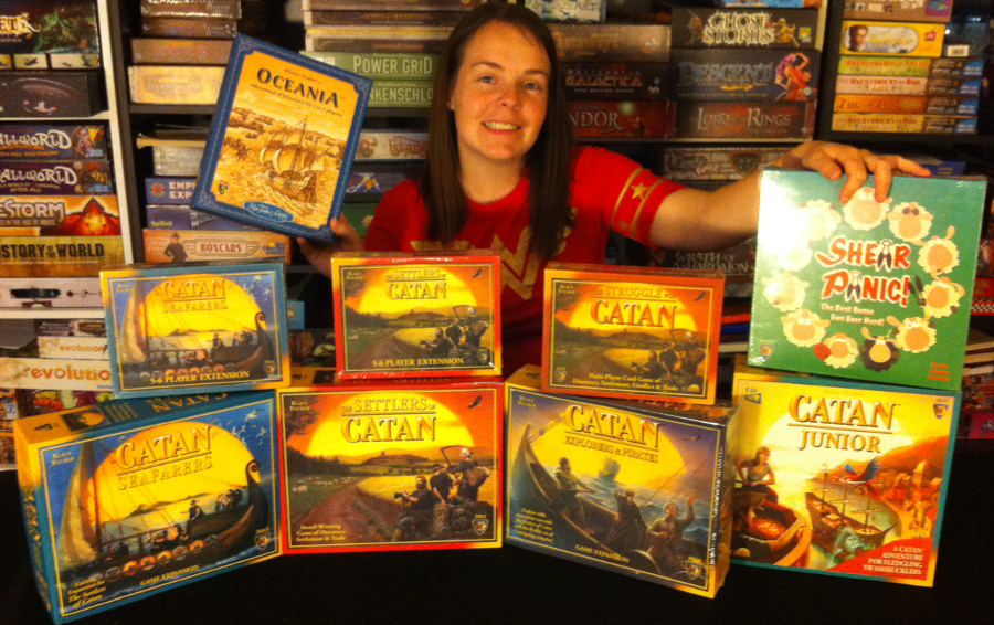Molly with Mayfair Games donations