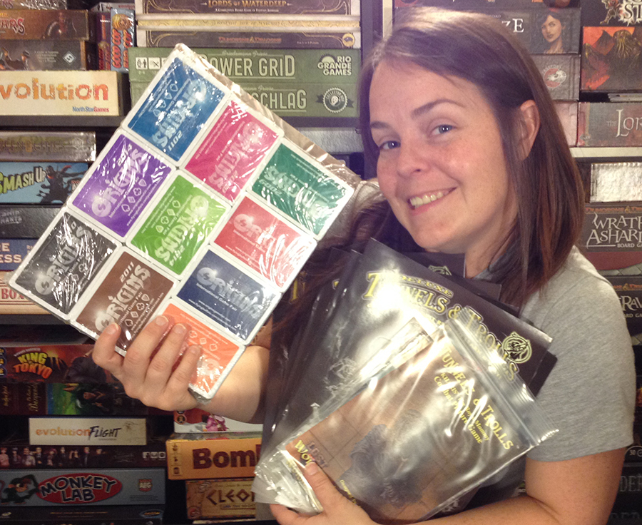 Molly with Flying Buffalo Games donations