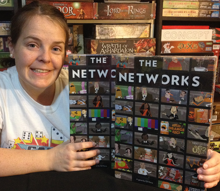 Molly with two copies of The Networks