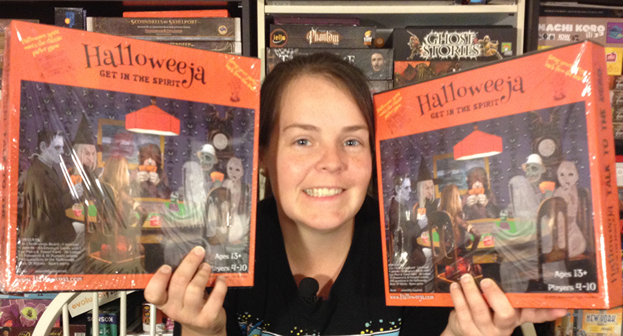 Molly with two copies of Halloweeja