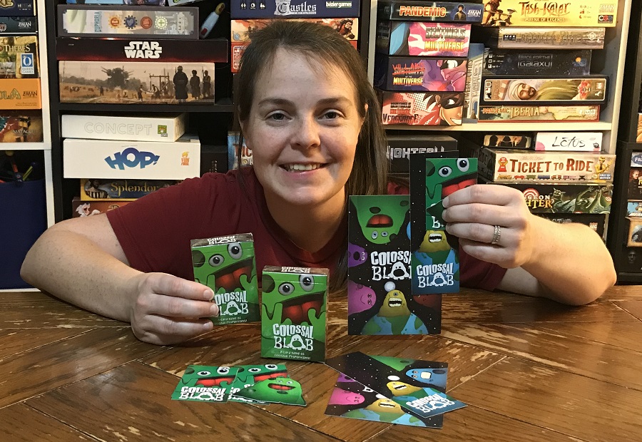 Molly with copies of Colossal Blob